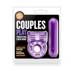 Фиолетовое эрекционное виброкольцо Couples Play Vibrating Cock Ring