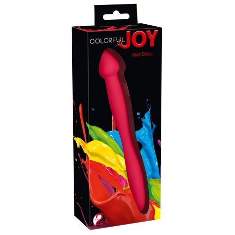 Красный гибкий двусторонний фаллоимитатор Colorful Joy - 21,5 см.