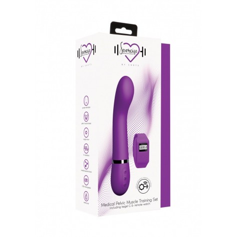 Фиолетовый вибромассажер Kegel G - 20 см.